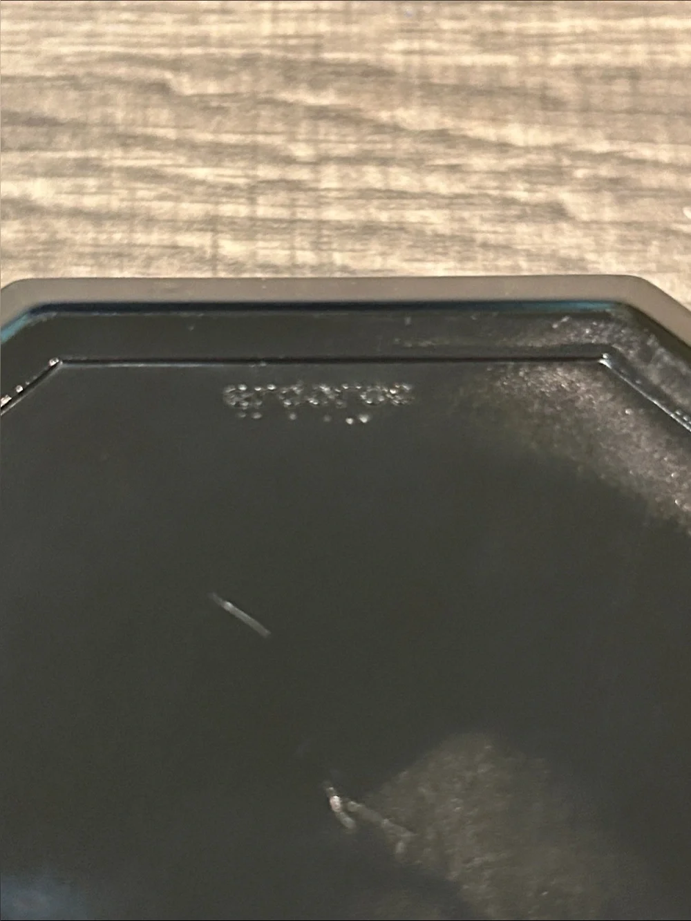Octagonal Black Ceramic Serving Bowl - Brand Not Visible